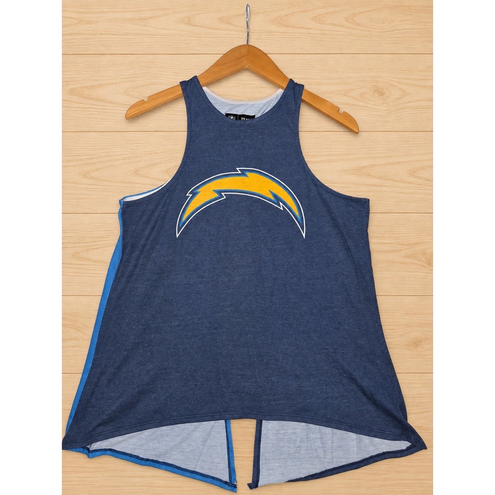 NFL Team Apparel Los Angeles Chargers Tank Top Womens Small Blue Split Back Logo